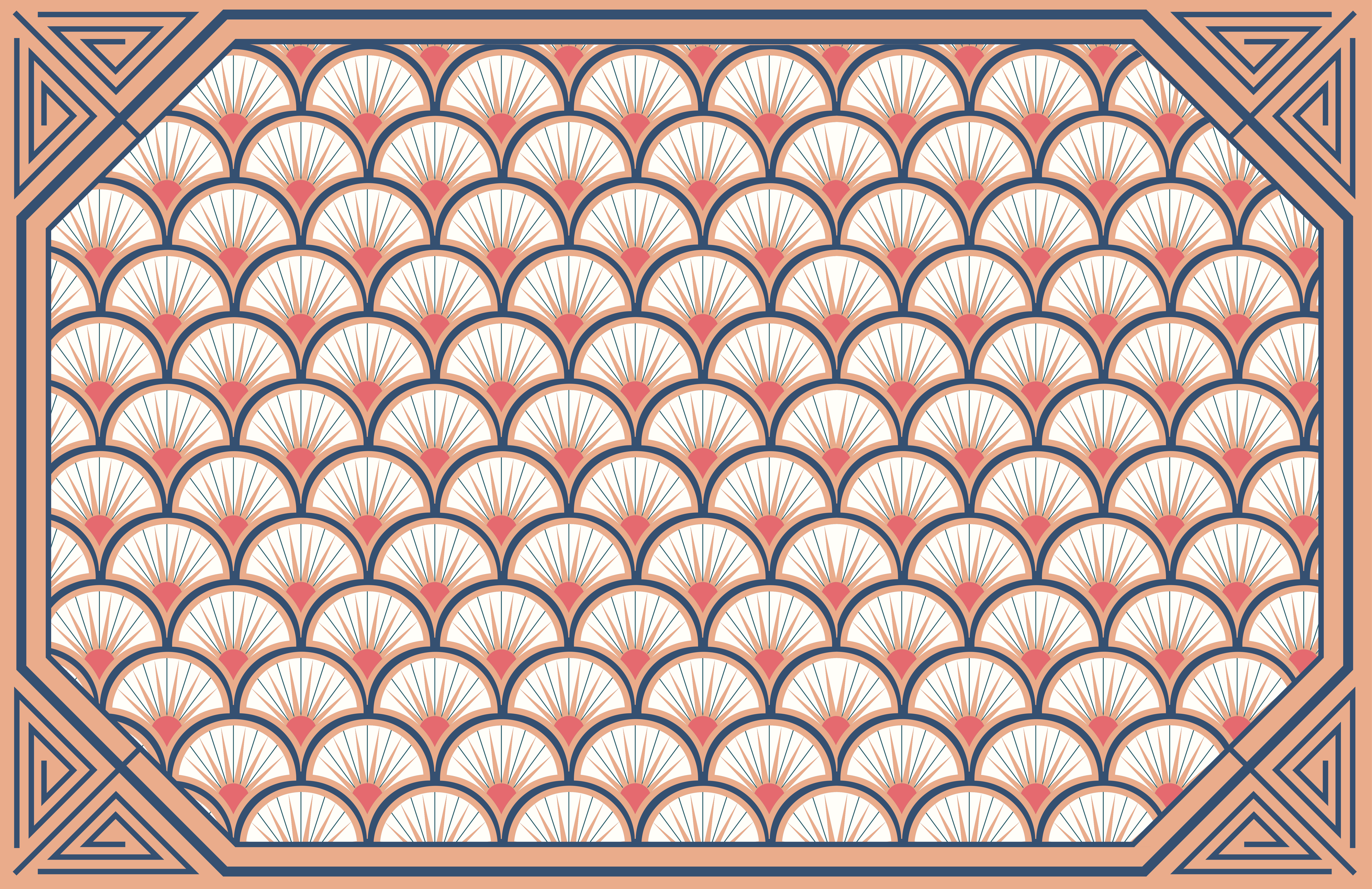 SHELL MOTIF tile vinyl rug - TenStickers