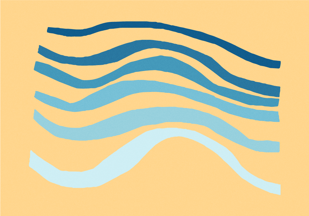 Curved Wave Motif minimalist vinyl rug - TenStickers