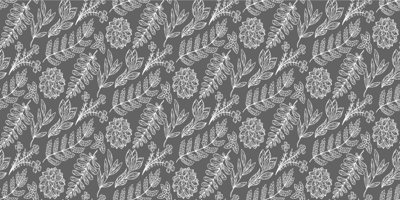 FLORAL FOLIAGE PATTERN flower vinyl rug - TenStickers