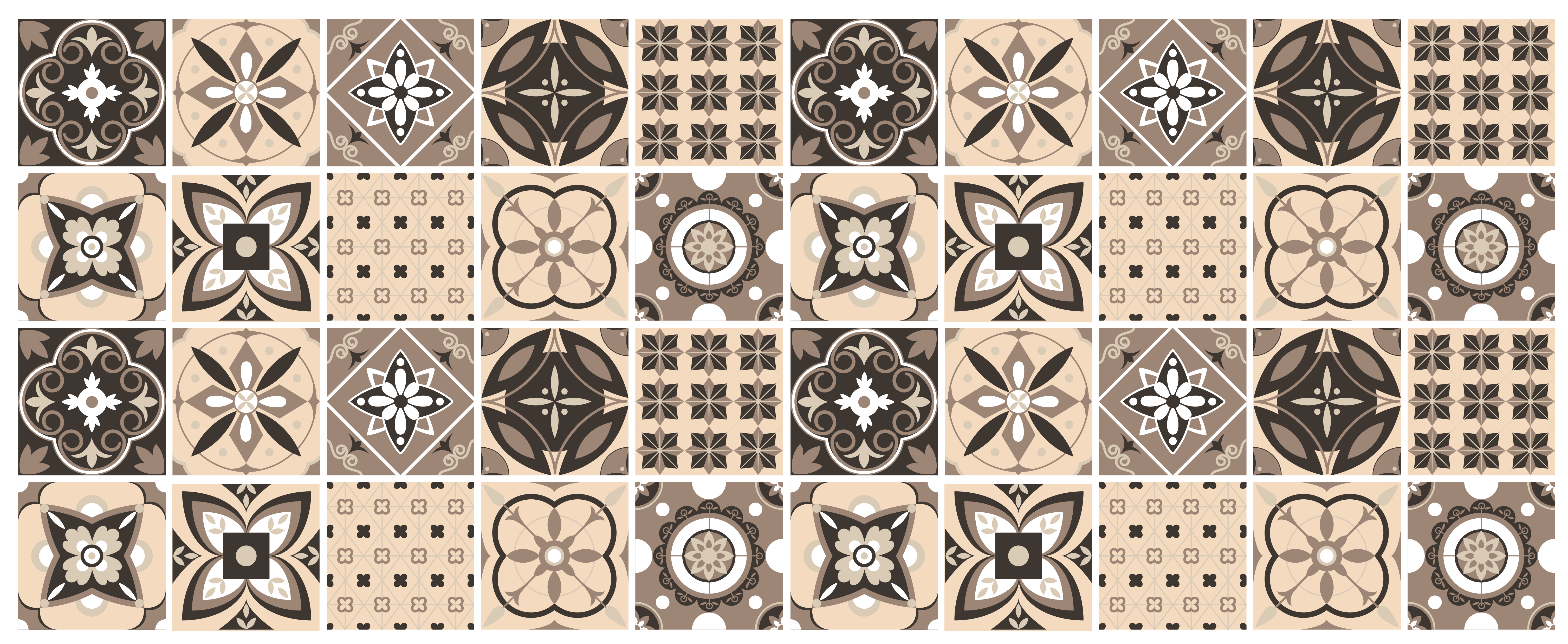 Geometric Tile Pattern floor carpet tiles - TenStickers