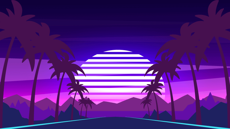 Retro Sunset Aesthetic modern vinyl rug - TenStickers