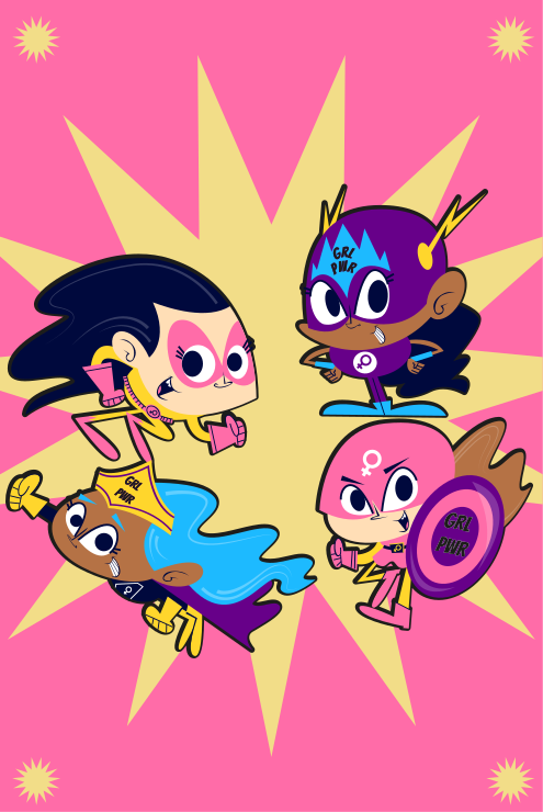 Colorful Superhero Characters playroom rug - TenStickers