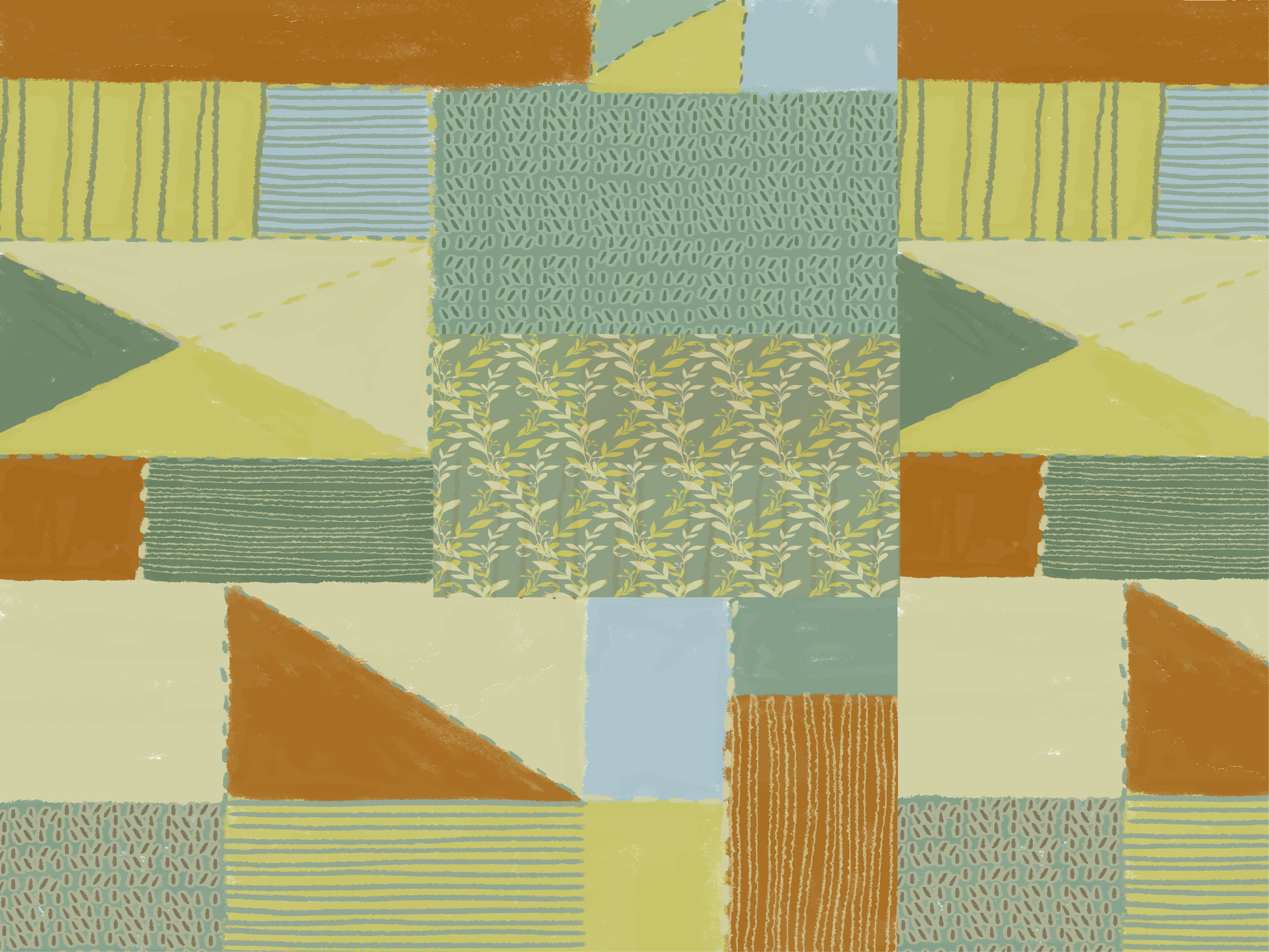 Geometric Patchwork Tapestry geometric rugs - TenStickers