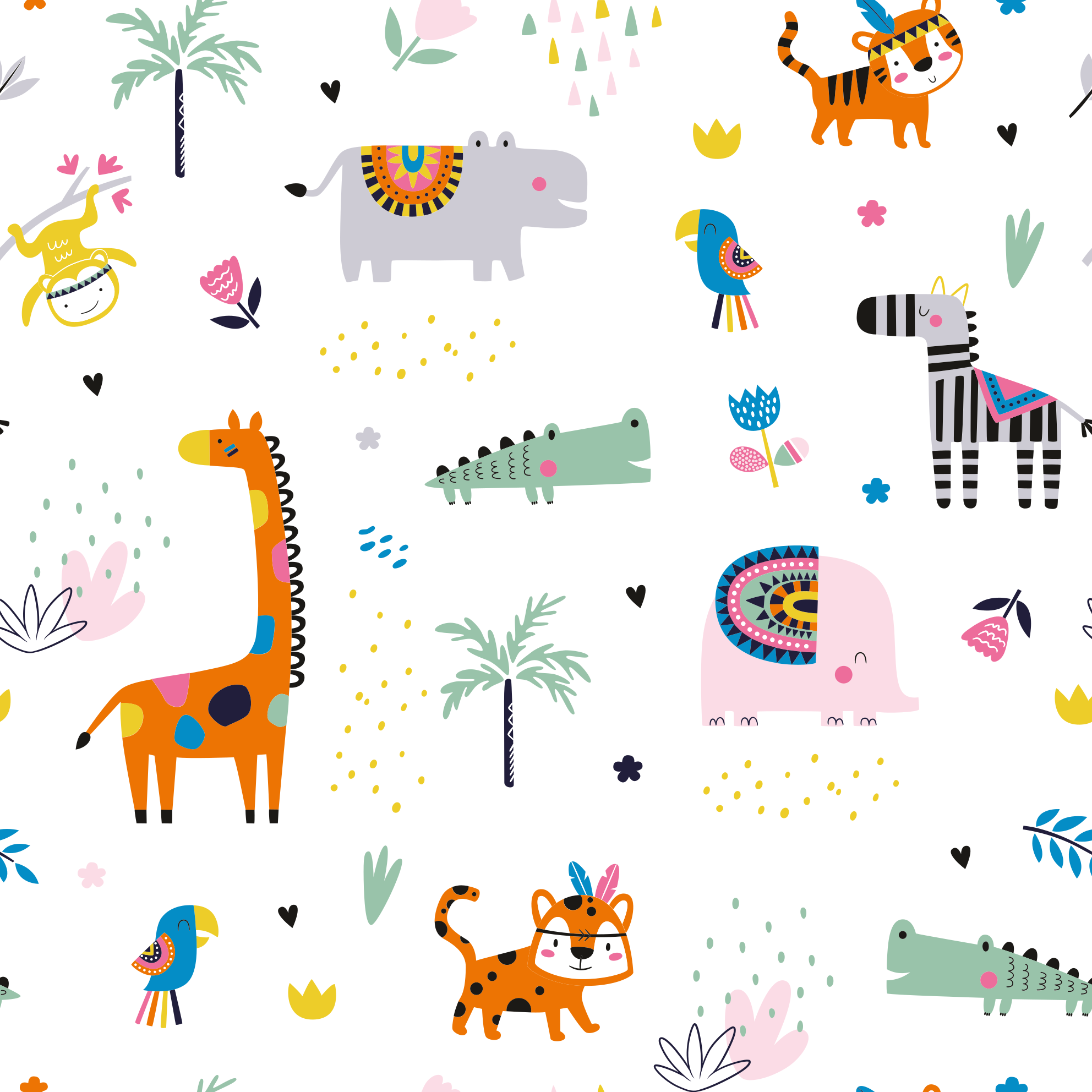Cheerful Safari Theme nursery rugs - TenStickers