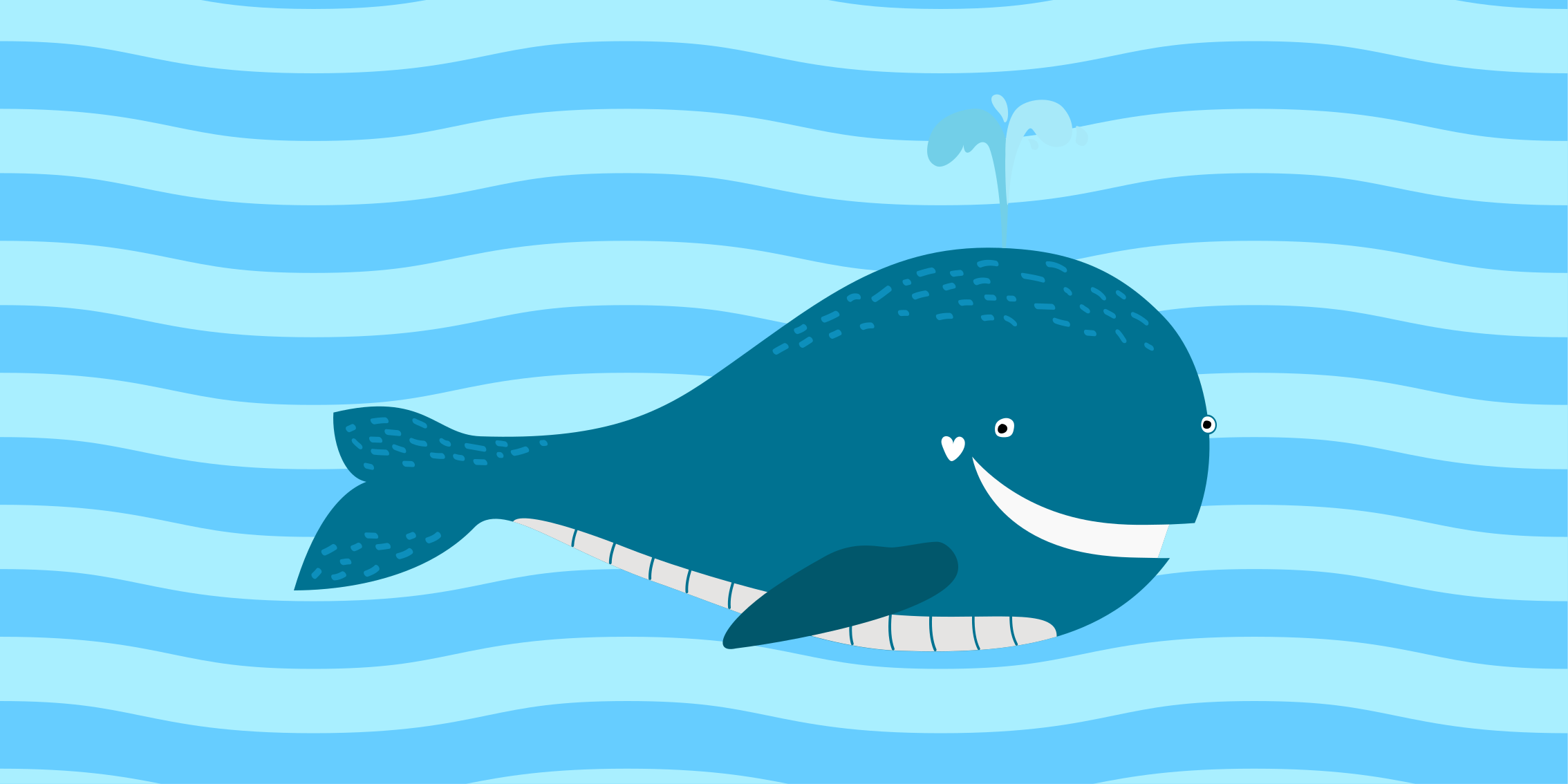 Smiling Whale Illustration playroom rug - TenStickers