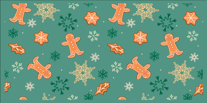 Festive Gingerbread Pattern Christmas rug - TenStickers