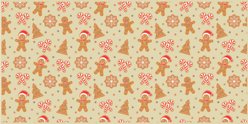 Gingerbread Santa Claus Christmas vinyl rug - TenStickers