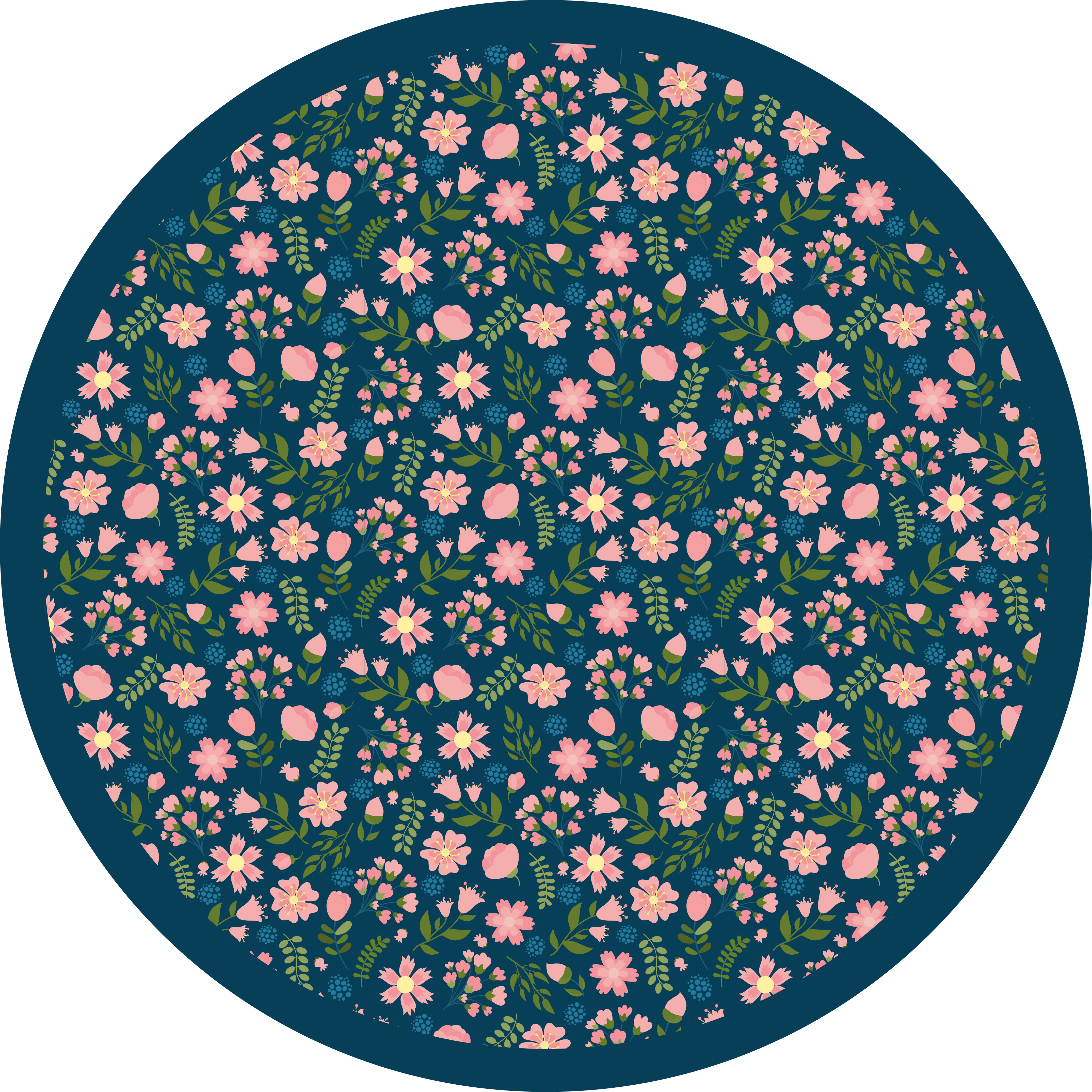 Floral Circular Pattern carpet roses - TenStickers