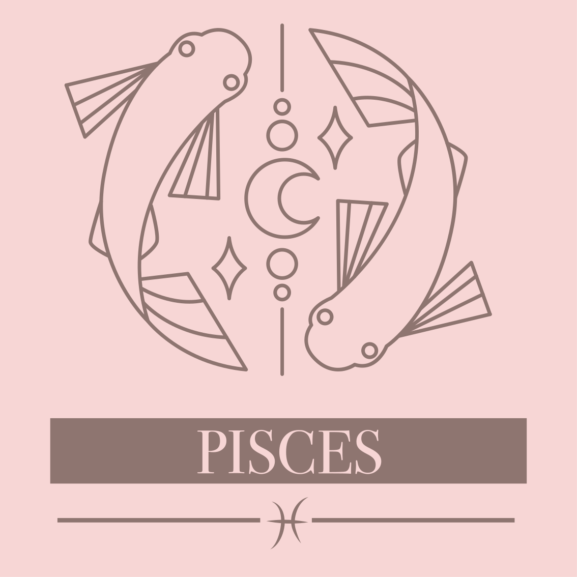 Pisces pink card zodiac sign design room rug - TenStickers