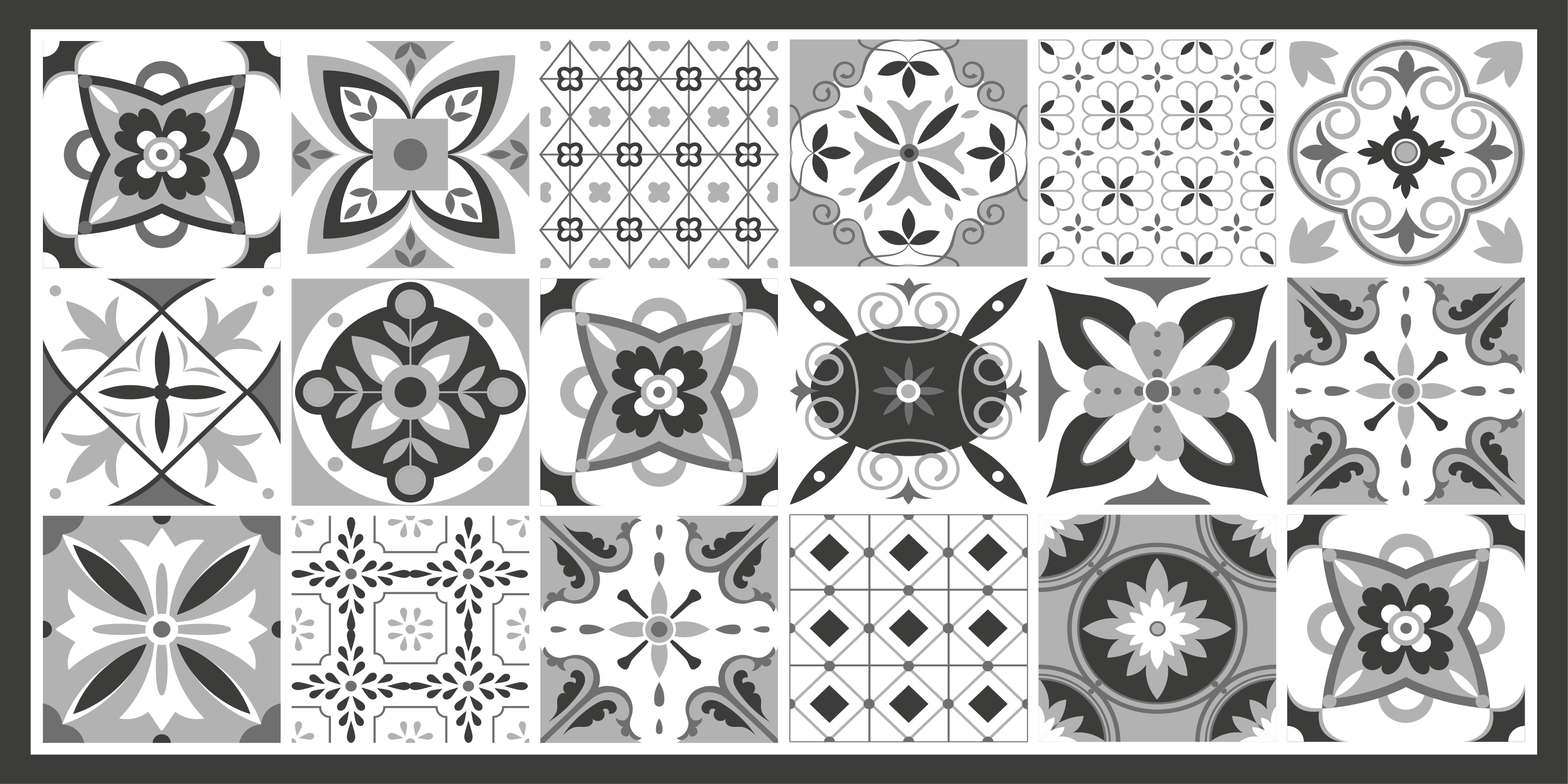 Beautiful gray tiles tile carpet - TenStickers