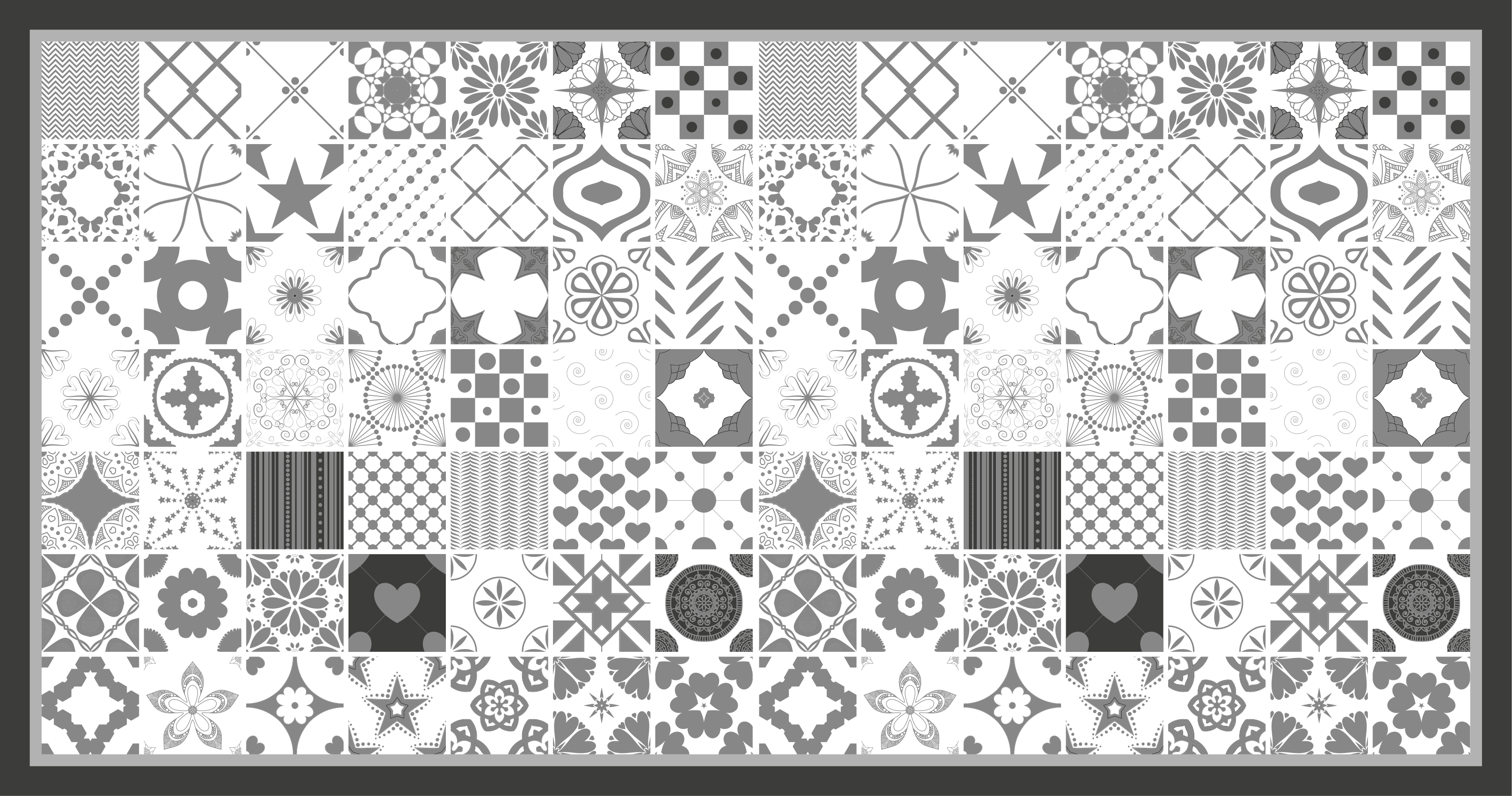 Patchwork Tile Composition floor carpet tiles - TenStickers