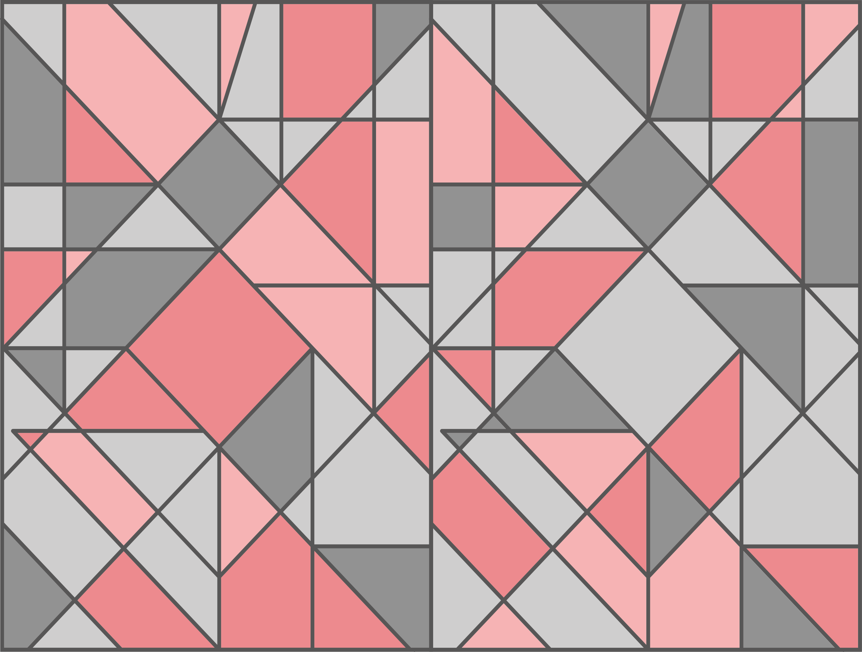 Pink and gray triangle art pattern floor rug - TenStickers