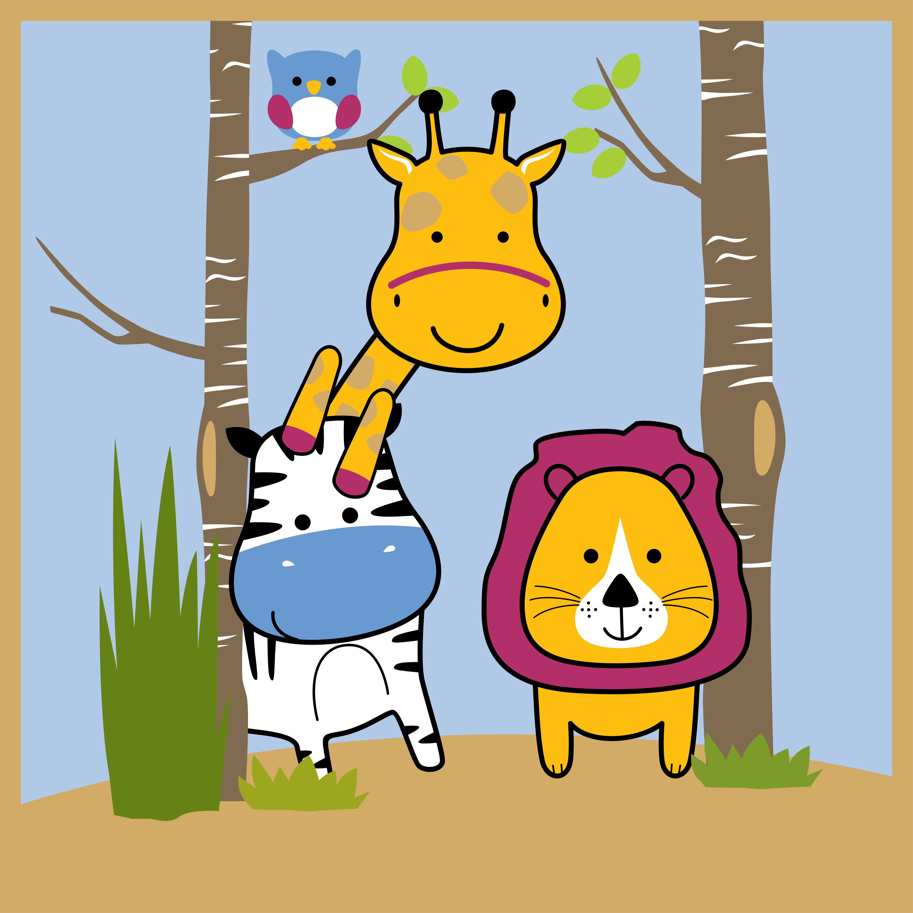 Animal Characters playroom rug - TenStickers