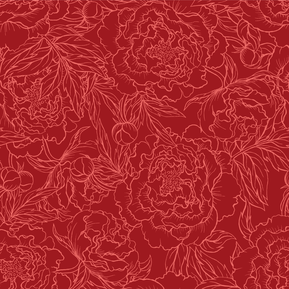 Floral Red Pattern flower vinyl rug - TenStickers