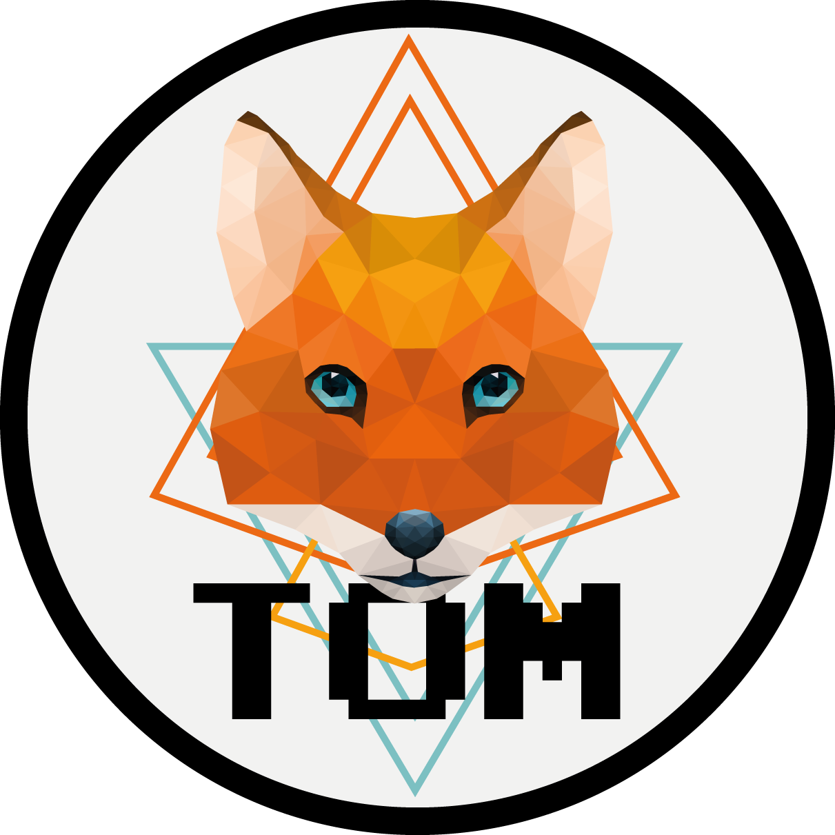 Geometric Fox Circle custom vinyl rug - TenStickers