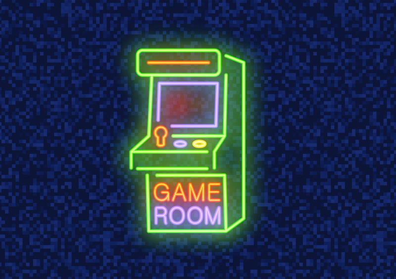 Game Room Glow teenager vinyl rug - TenStickers