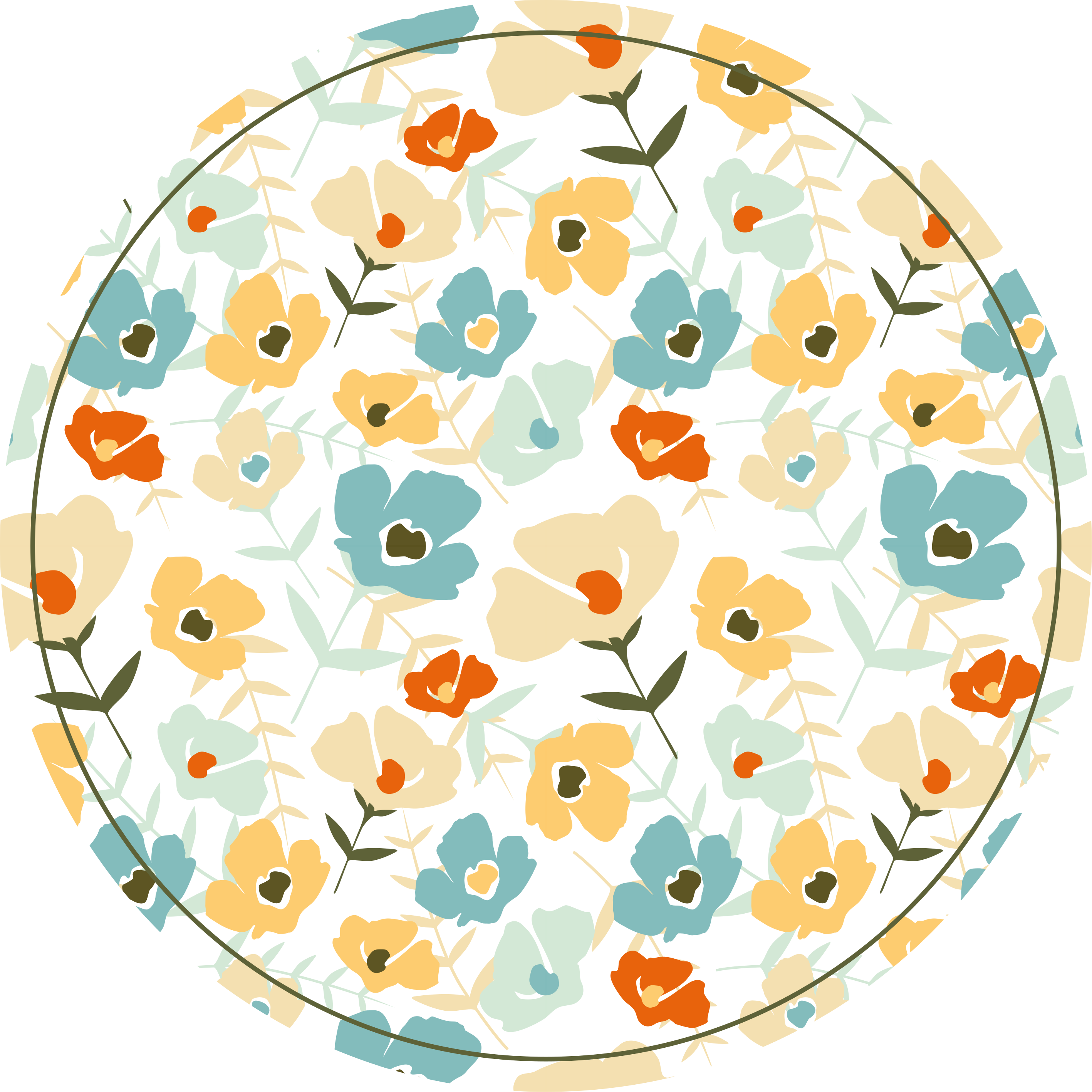 Watercolor Flowers nature vinyl rug - TenStickers