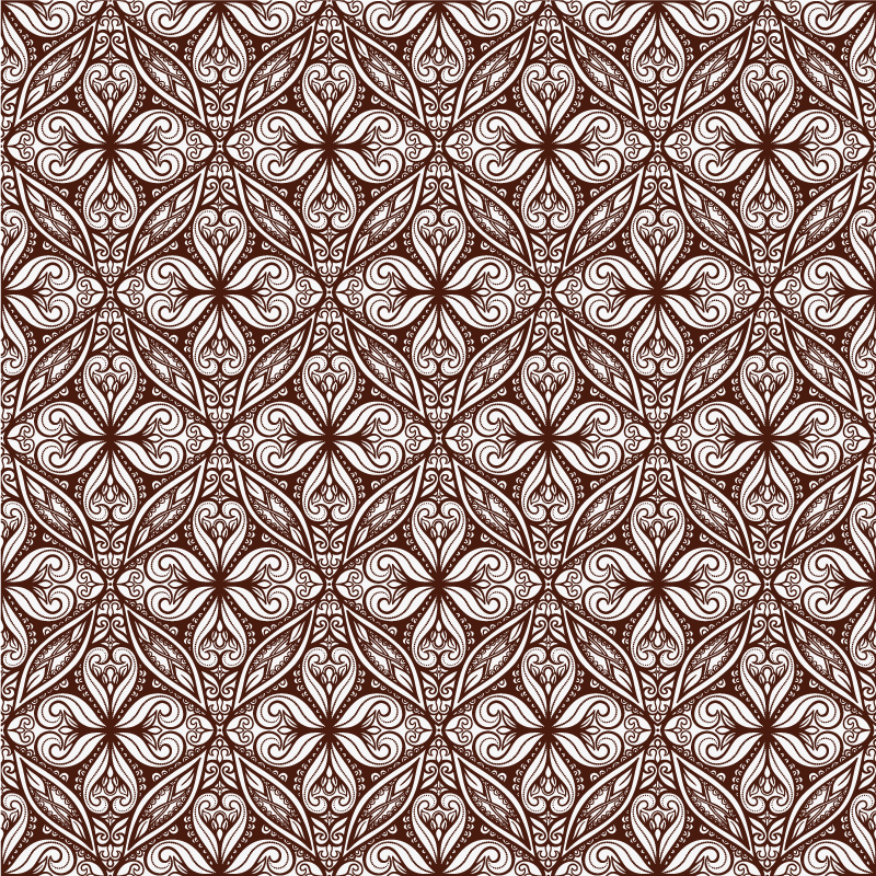 brown floral pattern vintage rug - TenStickers