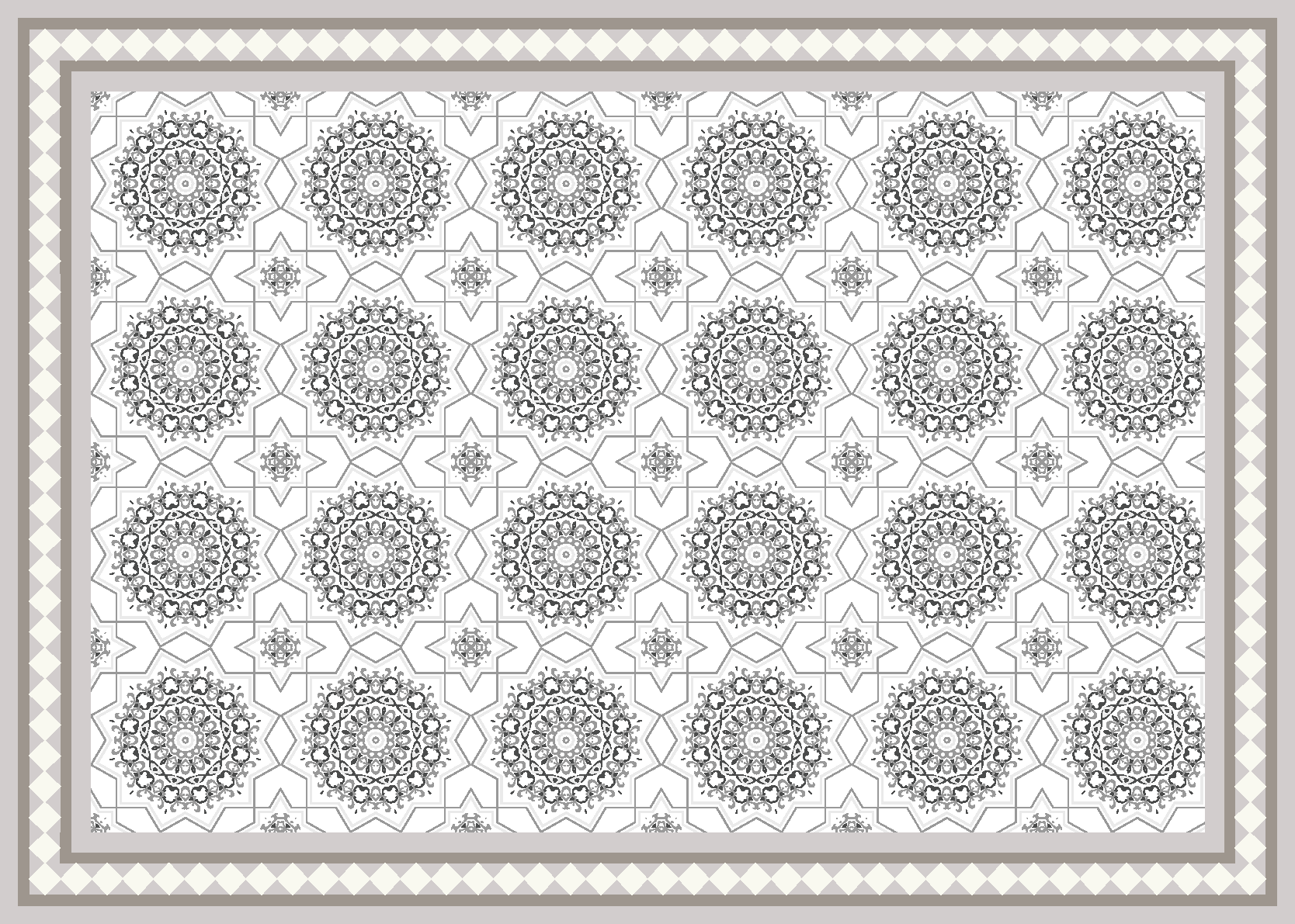 Moroccan light grey design dining room rug - TenStickers