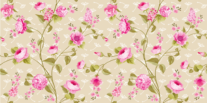 Floral Patterned Surface carpet roses - TenStickers