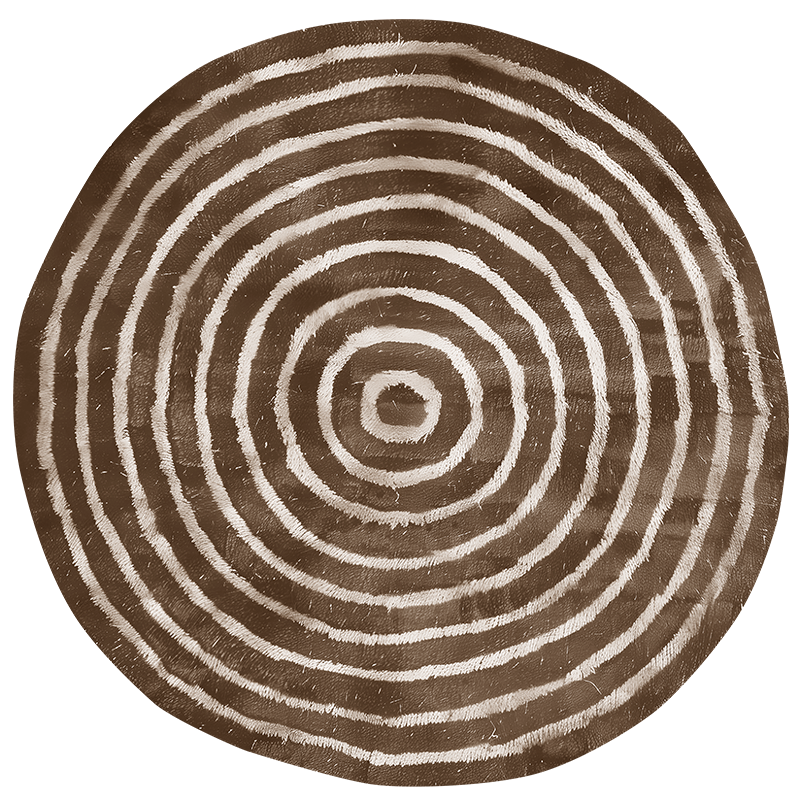 concentric circles beige vinyl rug - TenStickers