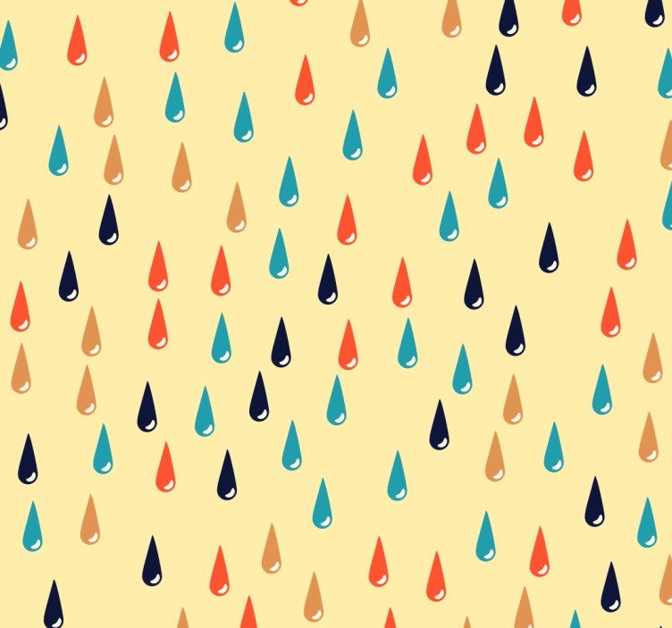 Raindrop Motif shapes wallpaper - TenStickers