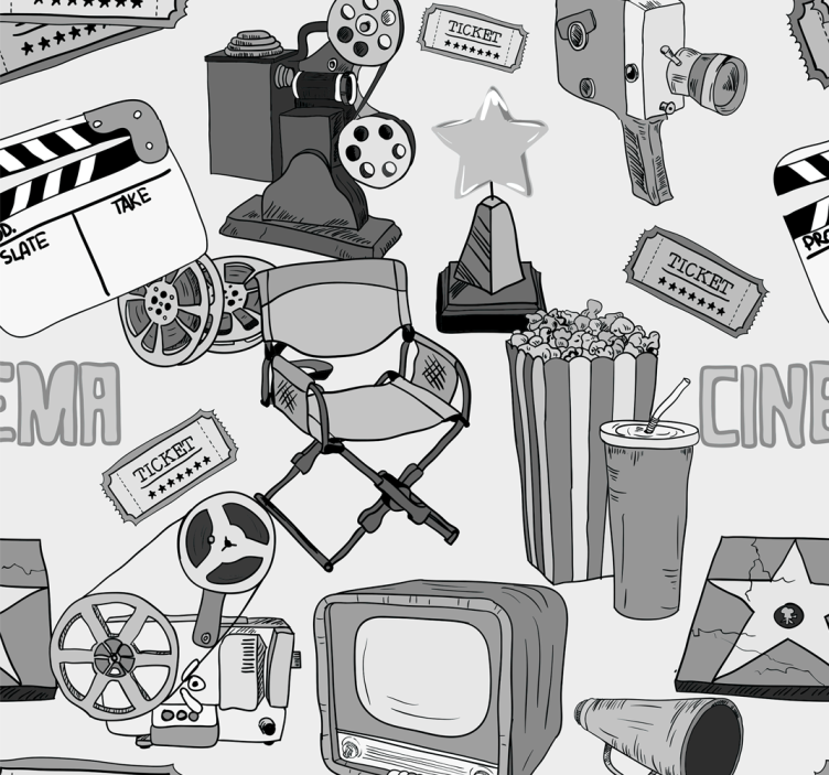 Cinema Elements Collection city wallpaper - TenStickers