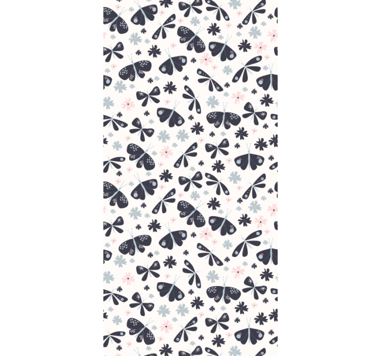 Floral bow patterns butterfly wallpaper - TenStickers