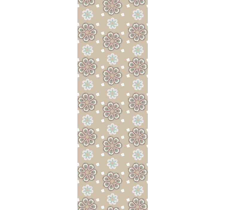 Beige elegant motif flower wallpaper - TenStickers