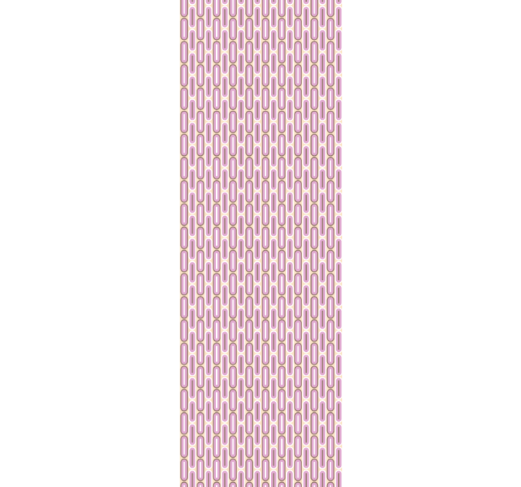 Curved pink pattern entryway wallpaper - TenStickers