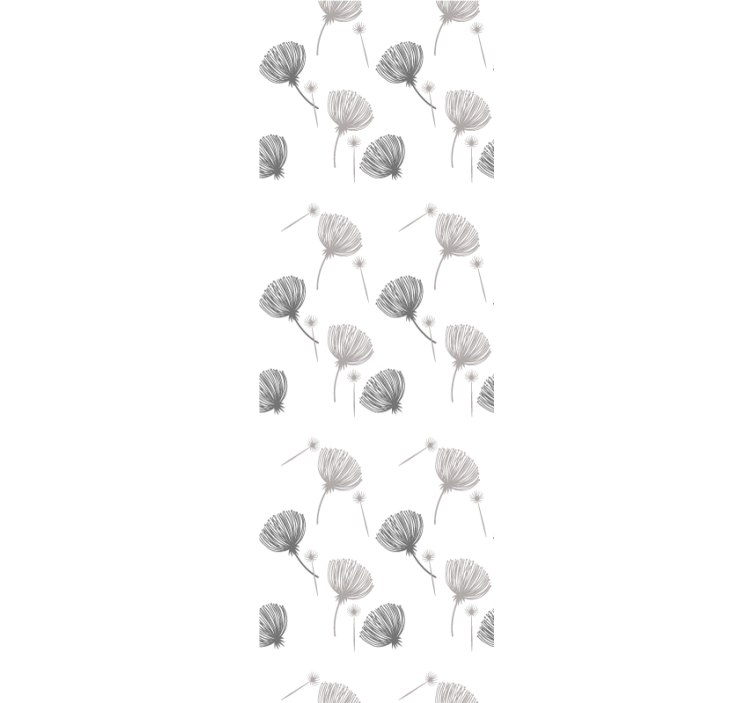White delicate motif flower wallpaper - TenStickers