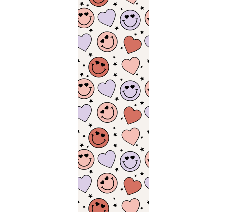 Smiley heart motif teenager wallpaper - TenStickers