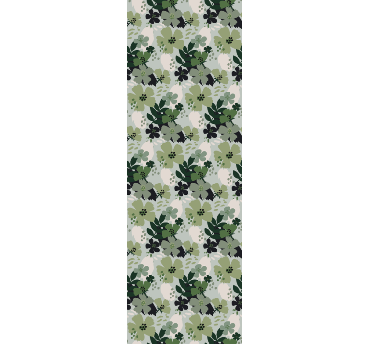 Lush green motif flower wallpaper - TenStickers