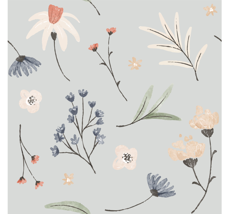 Delicate spring design flower wallpaper - TenStickers