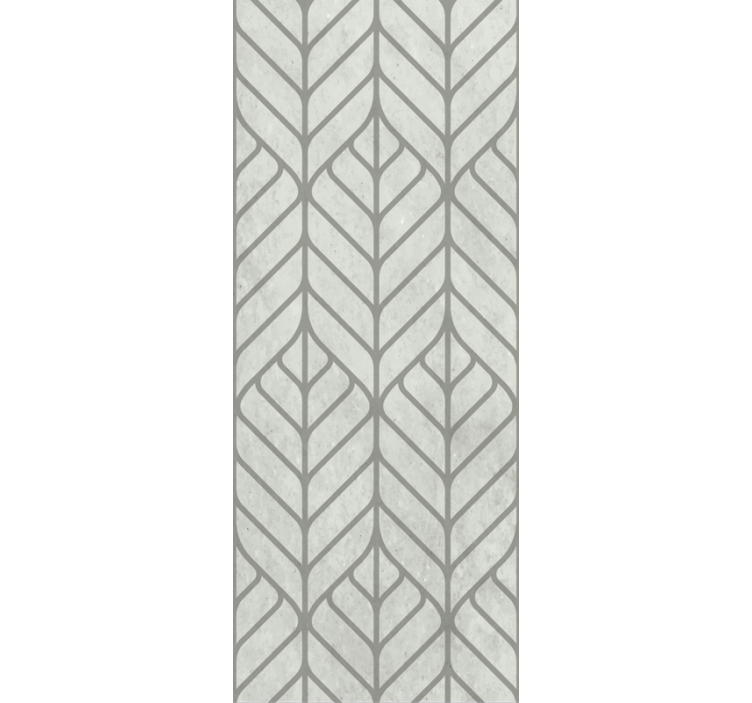 Leafy geometric design living room wallpaper - TenStickers