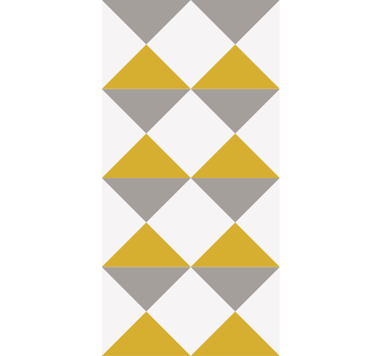 Mustard and gray motif square wallpaper - TenStickers