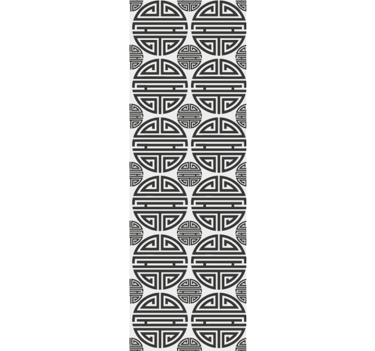 Tribal black and white pattern polka dots wallpaper - TenStickers