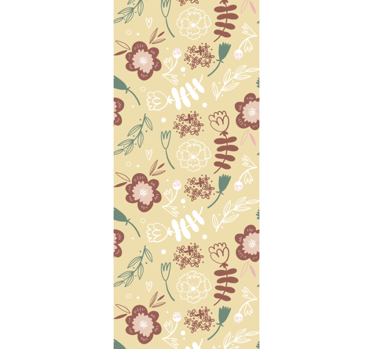 Sketchy bloom pattern flower wallpaper - TenStickers