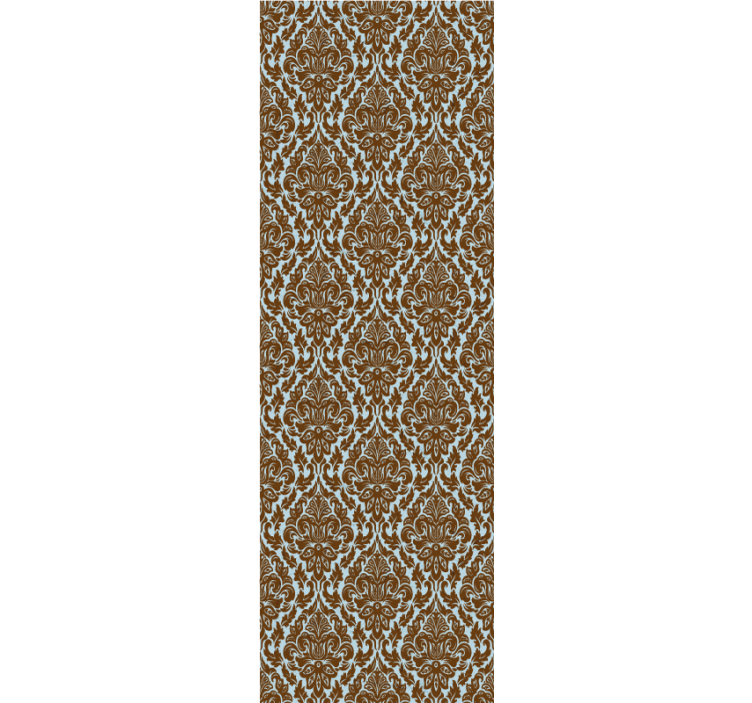 Mint brown Damask vintage wallpaper - TenStickers