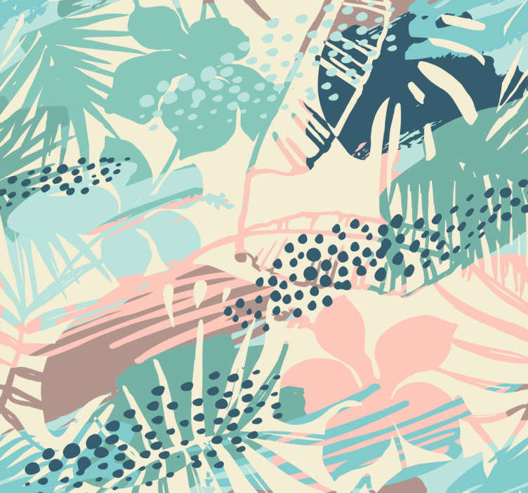Exotic leaf design jungle wallpaper - TenStickers