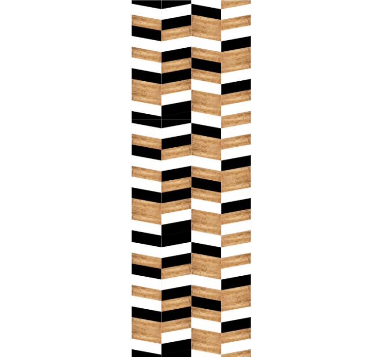 Chevron Wood Design horizontal striped wallpaper - TenStickers