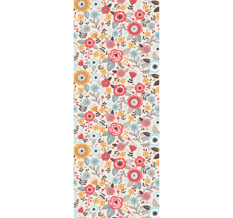Colorful Floral Design flower wallpaper - TenStickers