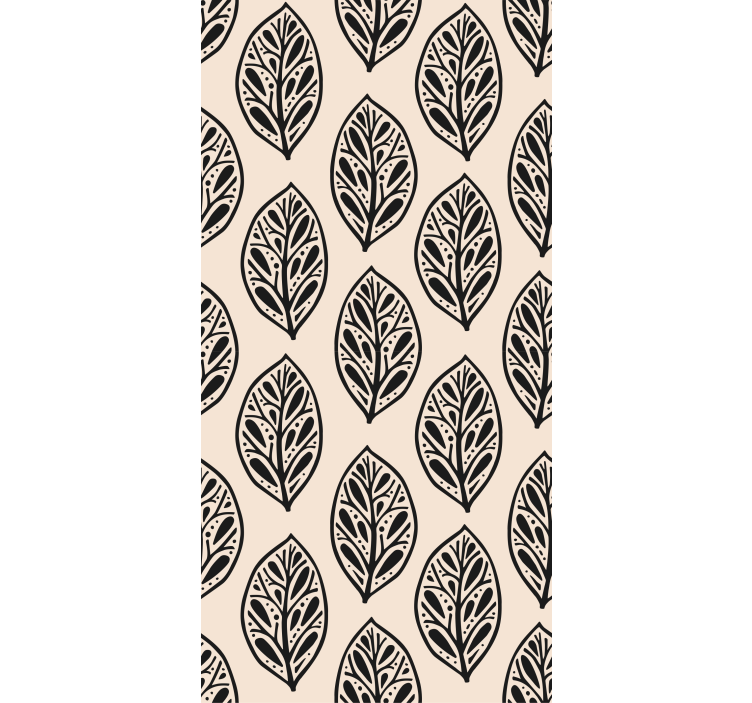 Stylish beige arrangement leaf wallpaper - TenStickers