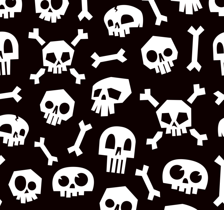 Skulls and Bones halloween wallpaper - TenStickers