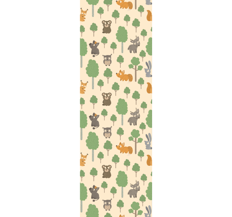 Forest creatures pattern kids wallpaper - TenStickers