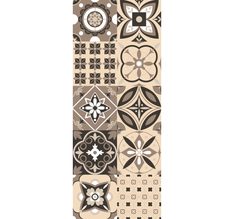 Tile wallpaper geometric floral design - TenStickers