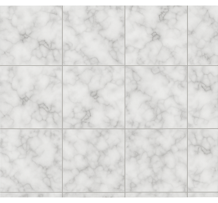 Square white marble tile kitchen wallpaper - TenStickers