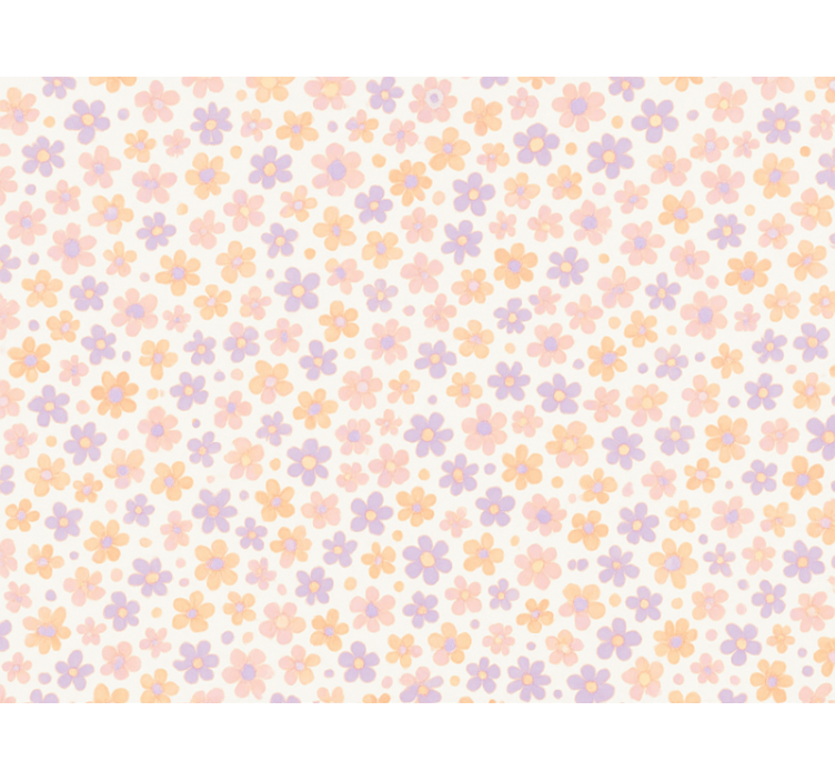Small pastel flowers kids wallpaper - TenStickers