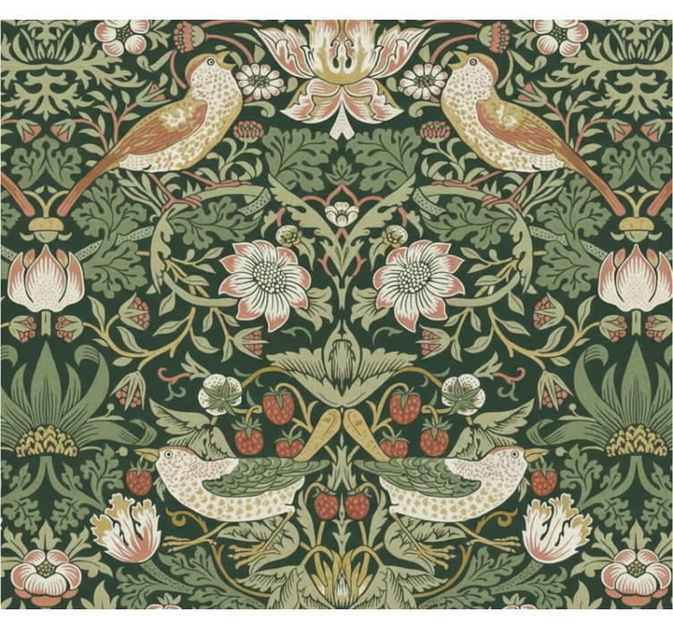 Birds wallpaper in morris style bird design - TenStickers