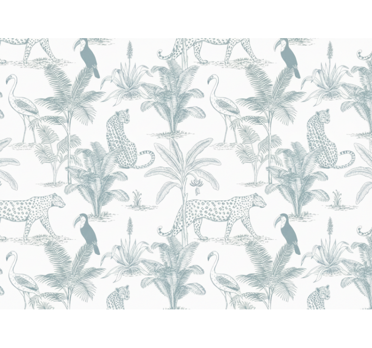 Animal wallpaper featuring elegant tropical animals - TenStickers